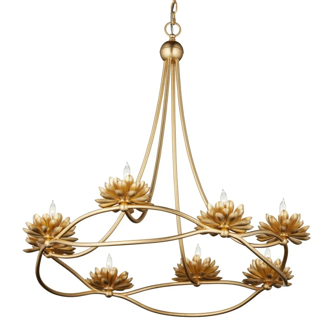 Lotus Bloom Gold Chandelier