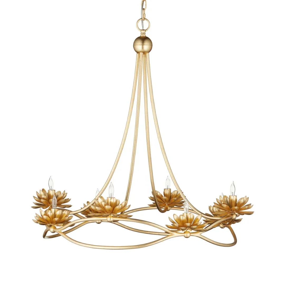 Lotus Bloom Gold Chandelier