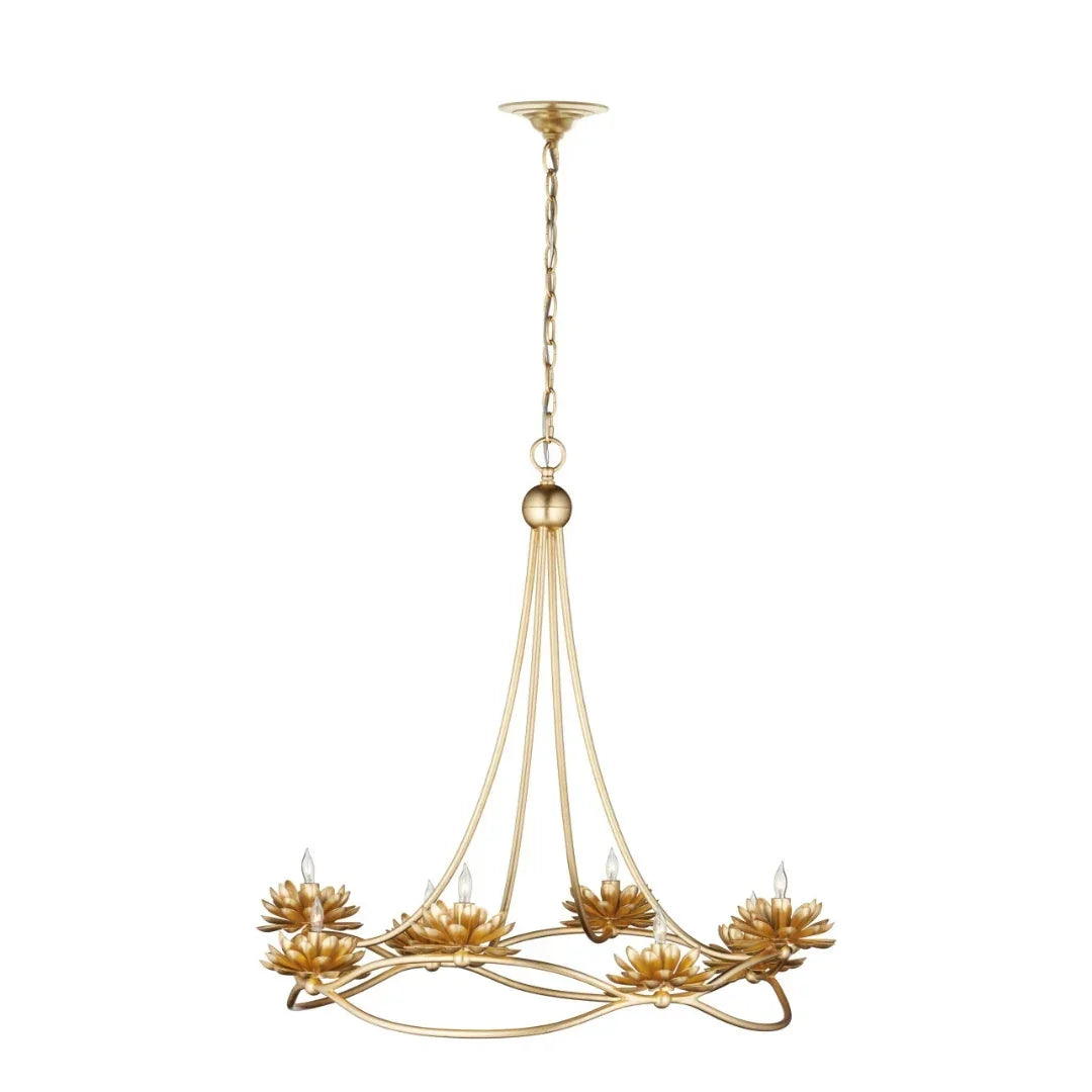 Lotus Bloom Gold Chandelier