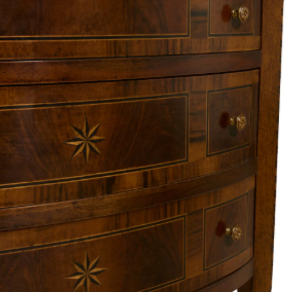Louis XVI Walnut Marquetry Bowfront Chest of Drawers
