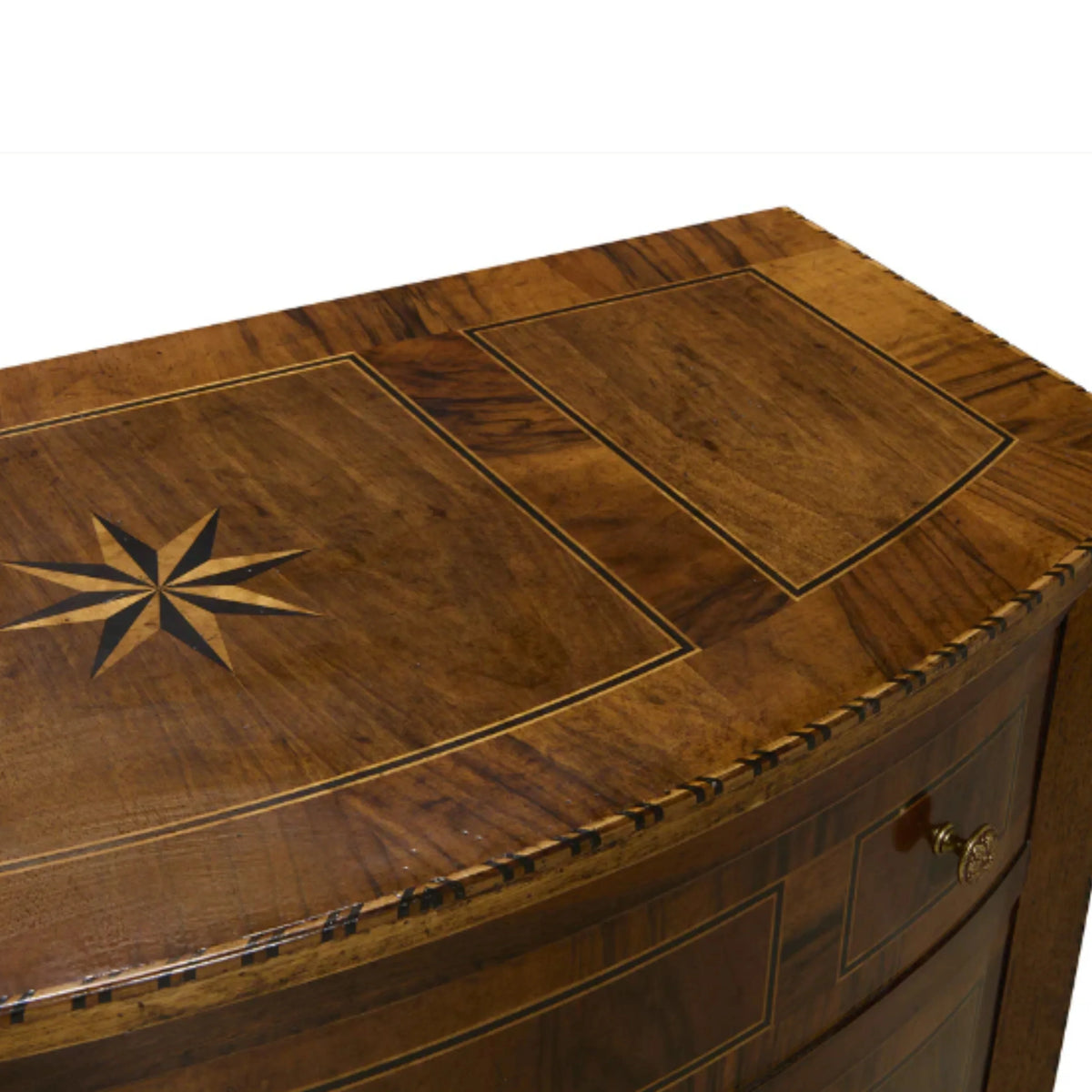 Louis XVI Walnut Marquetry Bowfront Chest of Drawers