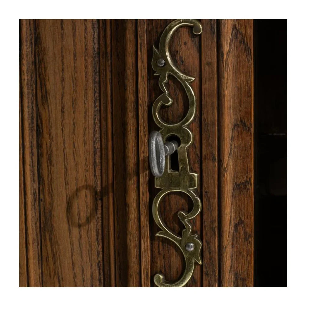 Louis XV Arched Oak Vitrine Cabinet, Circa 1820
