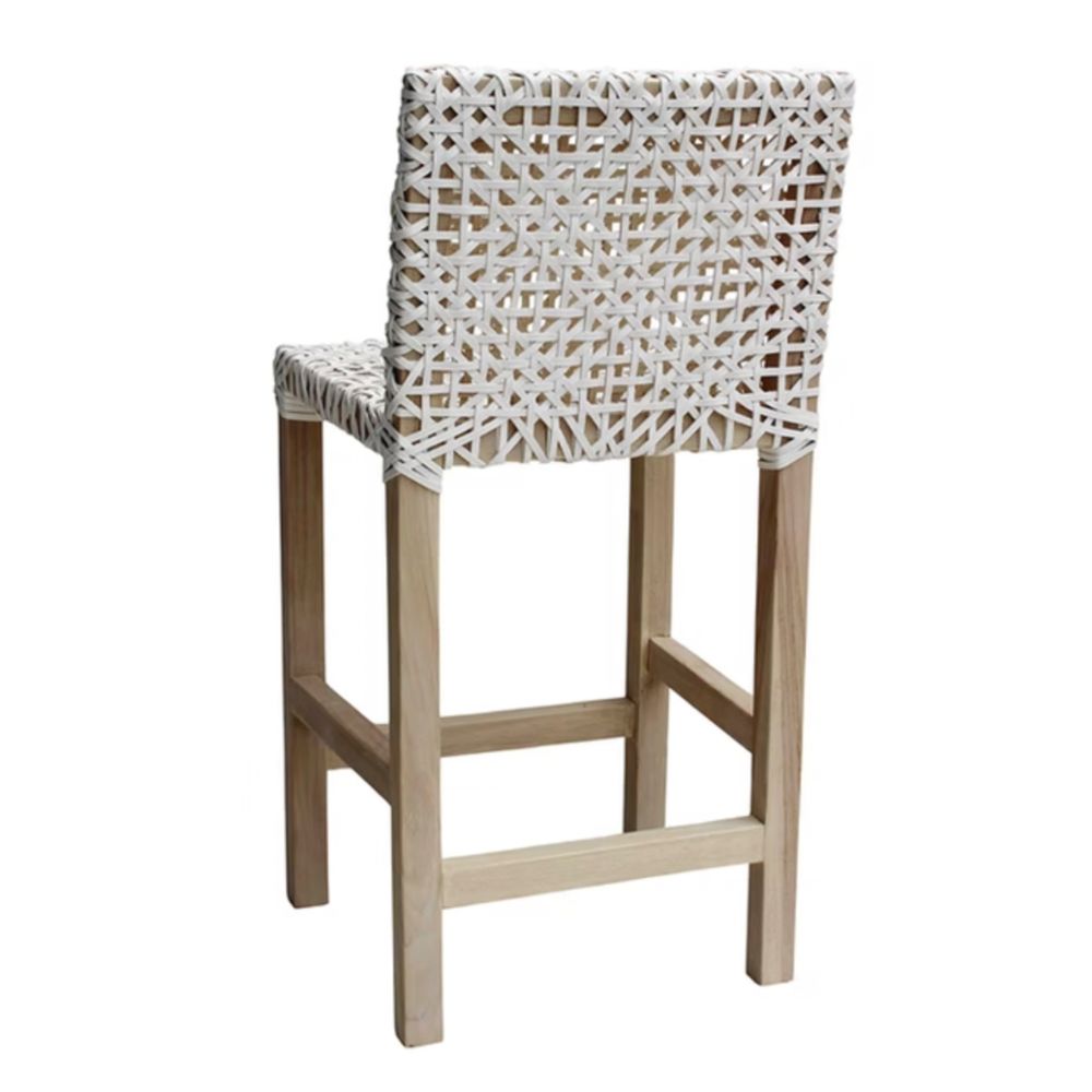 Lulu White Boho Counter Stool