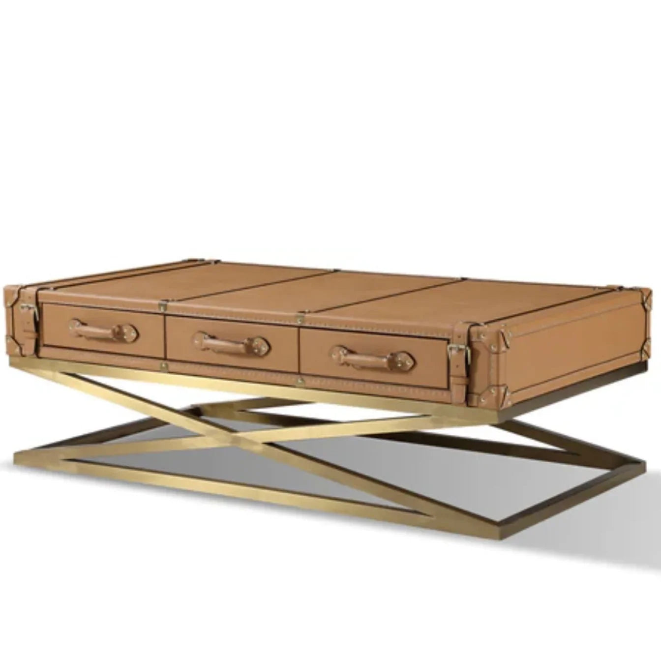 Voyager Leather Trunk Coffee Table