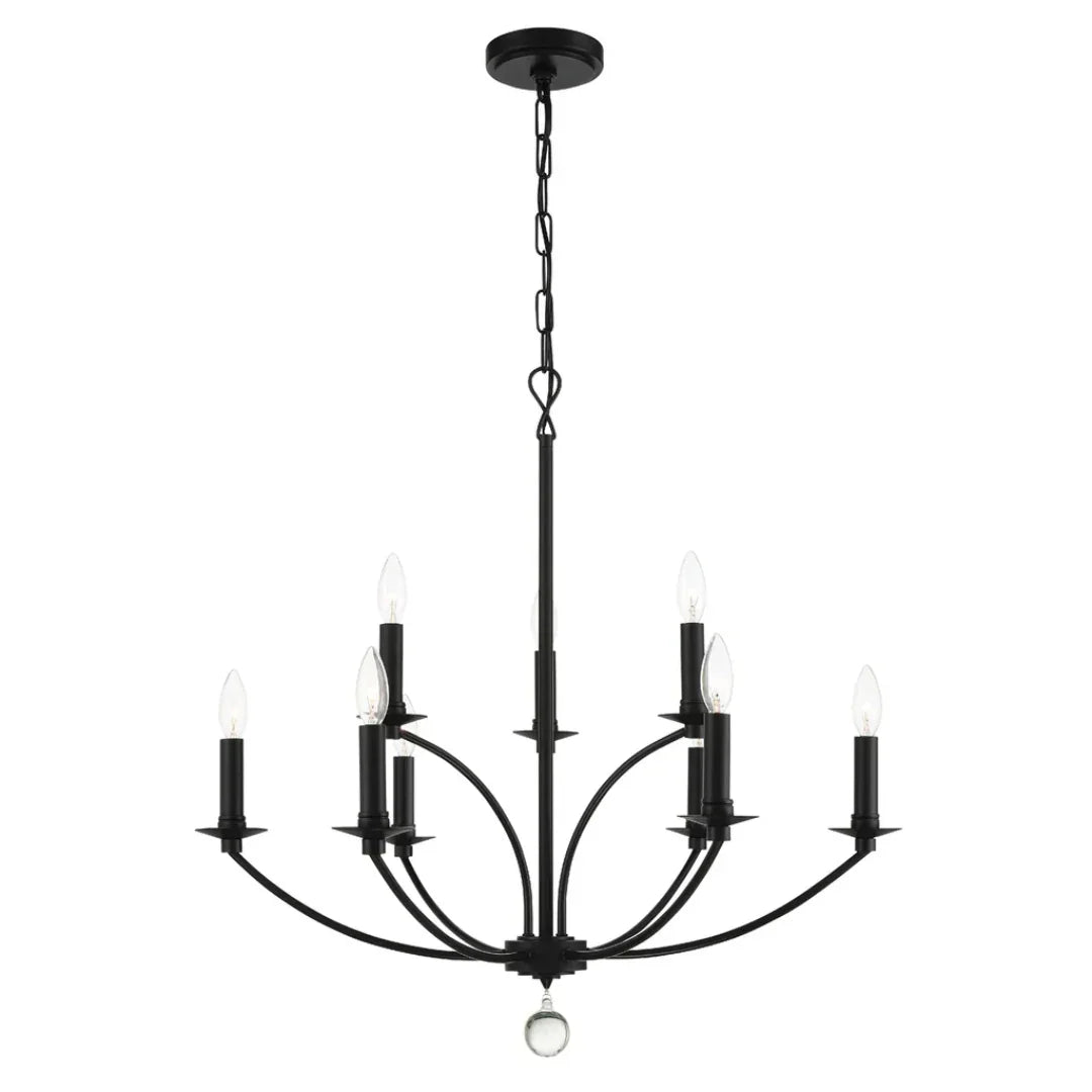 Arched Arms Black Chandelier