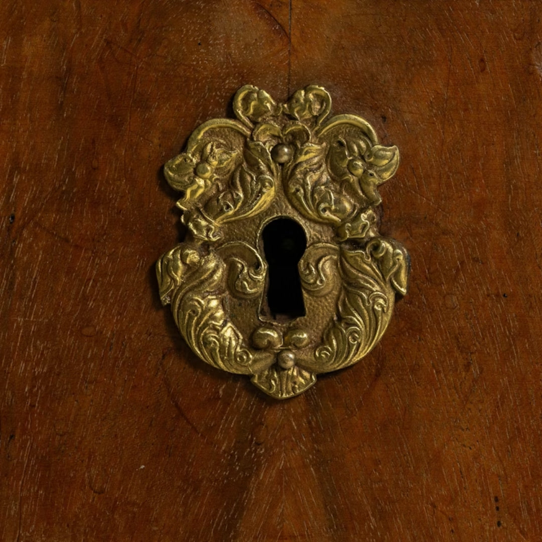 Green Marble Top Mahogany Chest, Circa 1880
