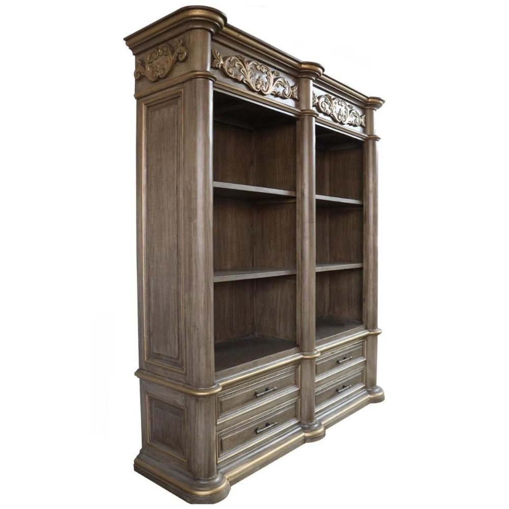 Majestic Gilded French Chateau Bookcase