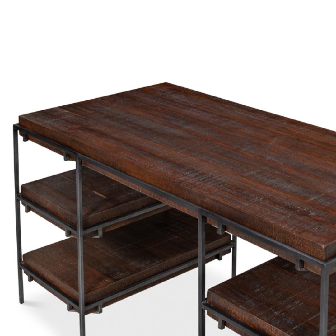 Industrial Force Wood and Iron Desk