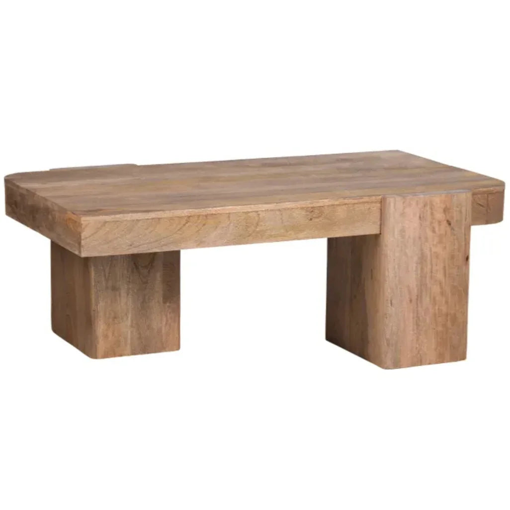 Mango Wood Rustic Slab Leg Coffee Table