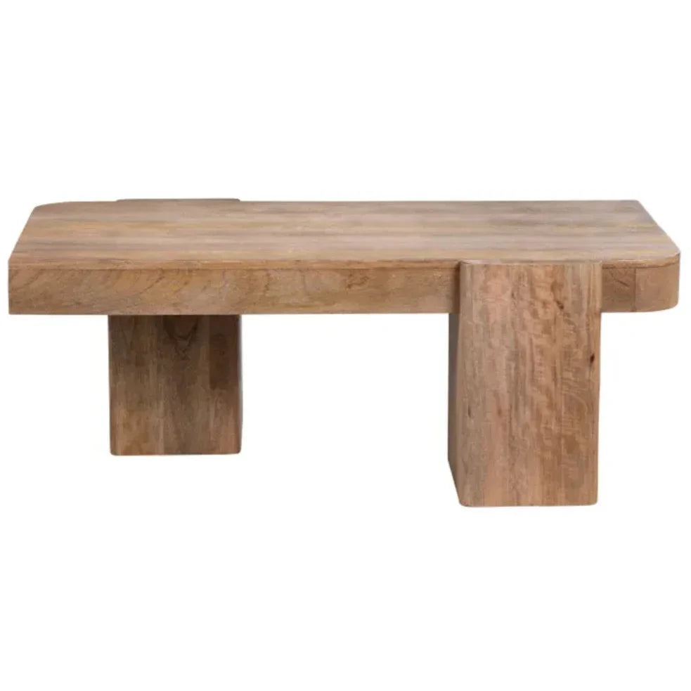 Mango Wood Rustic Slab Leg Coffee Table