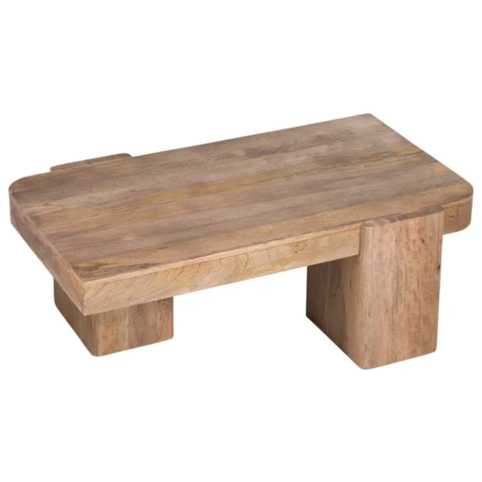 Mango Wood Rustic Slab Leg Coffee Table