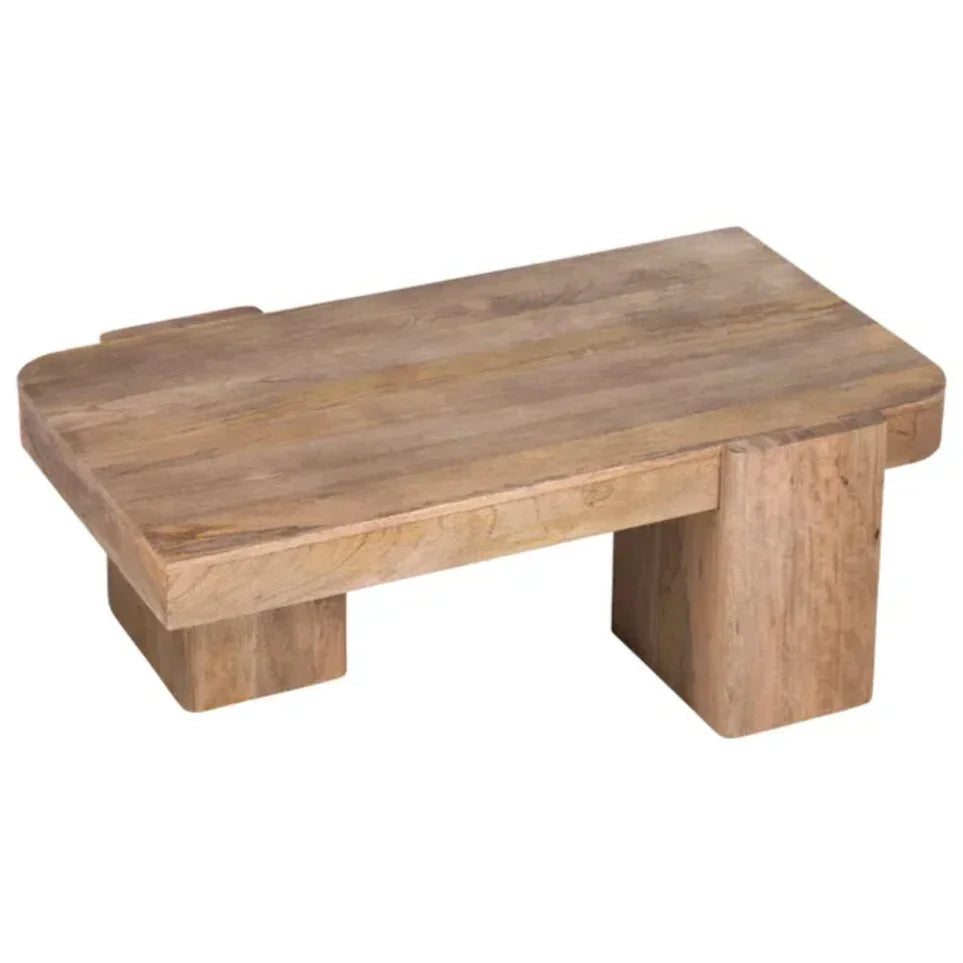 Mango Wood Rustic Slab Leg Coffee Table
