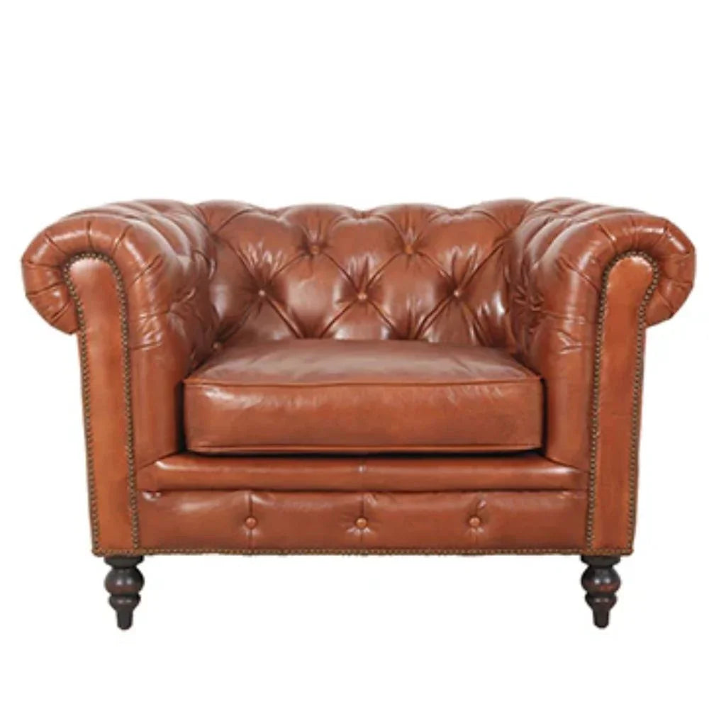 Manor Carmel Tufted Leather Chesterfield Sofa