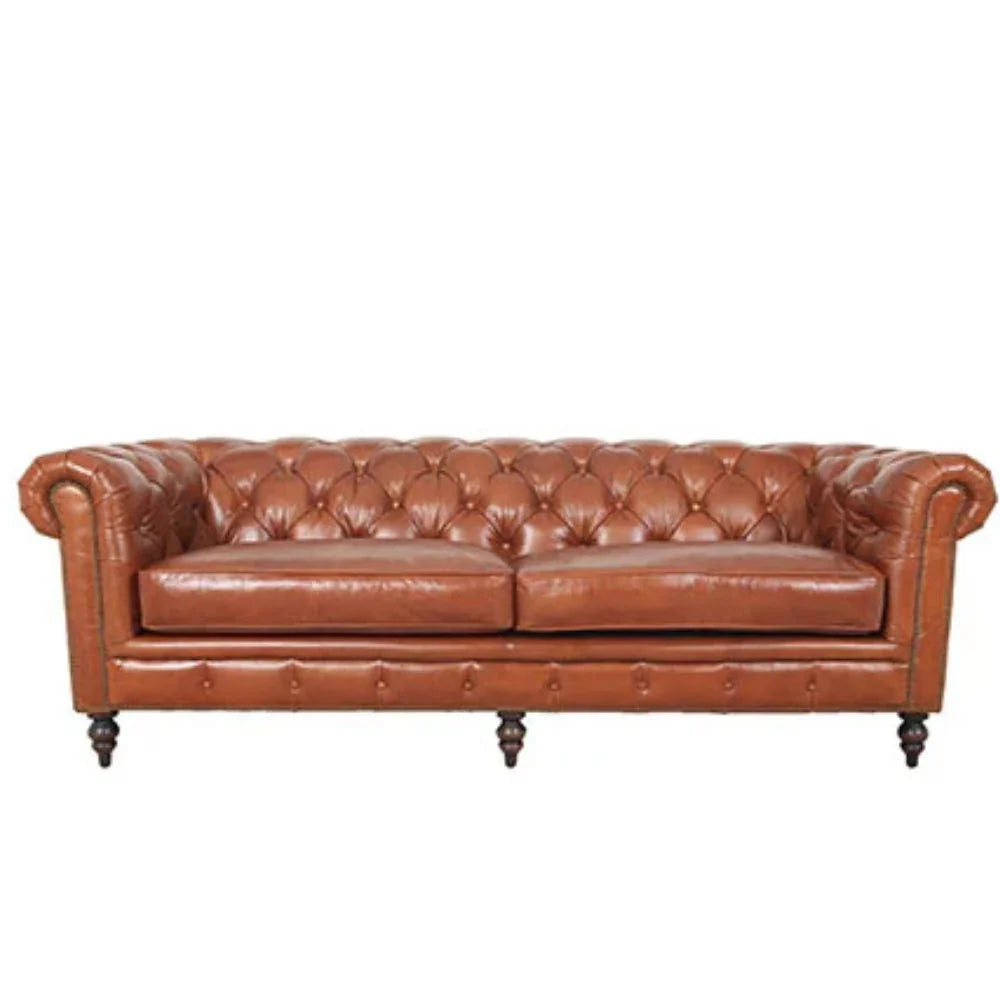 Manor Carmel Tufted Leather Chesterfield Sofa