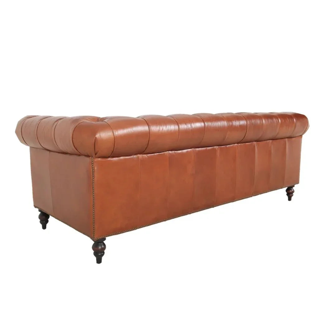 Manor Carmel Tufted Leather Chesterfield Sofa