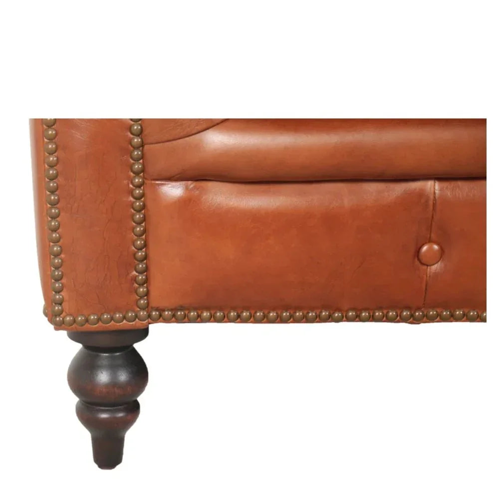 Manor Carmel Tufted Leather Chesterfield Sofa