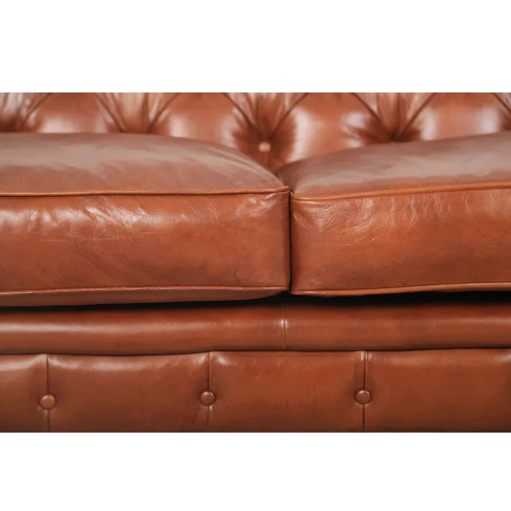 Manor Carmel Tufted Leather Chesterfield Sofa