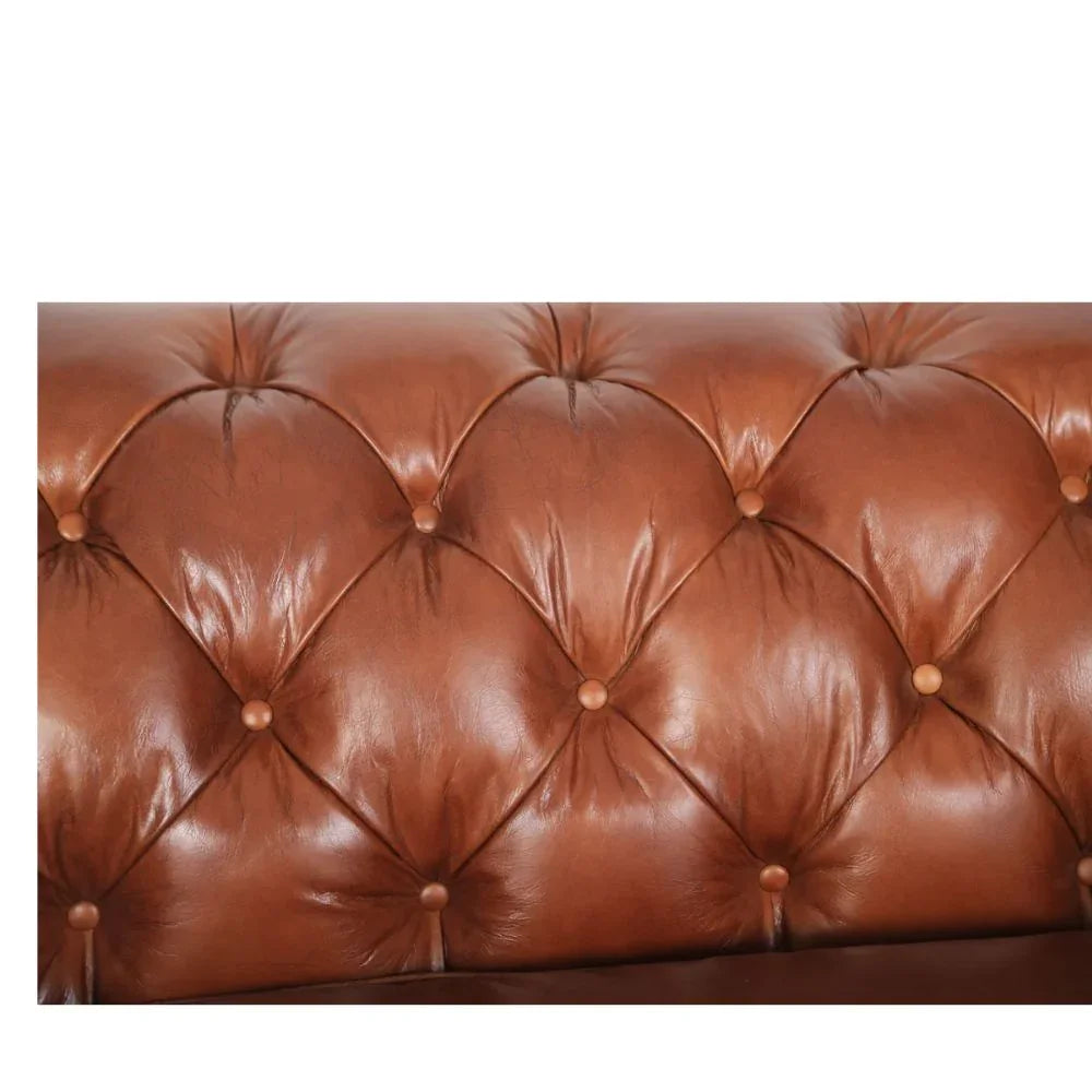 Manor Carmel Tufted Leather Chesterfield Sofa