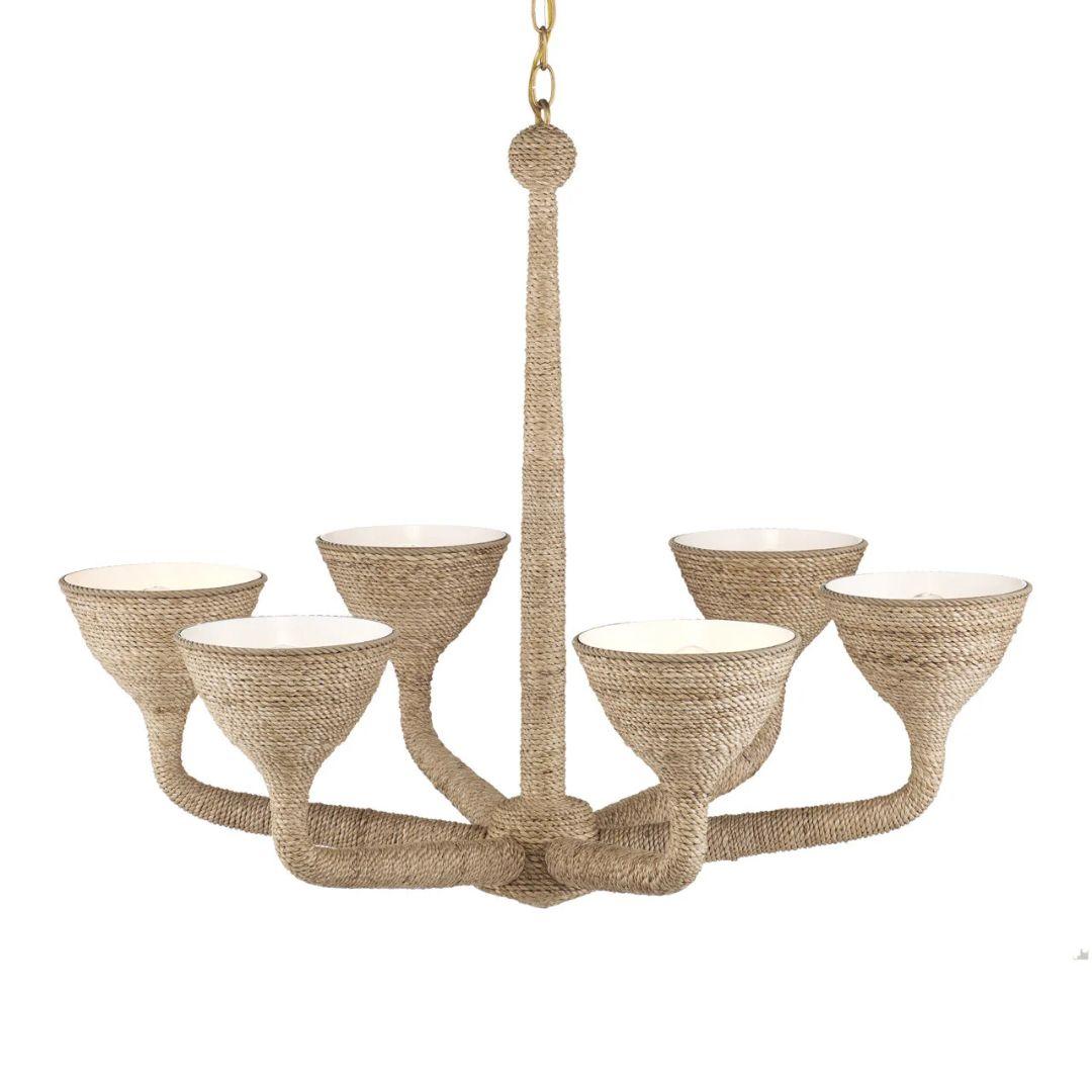 Natural Abaca Uplight Chandelier