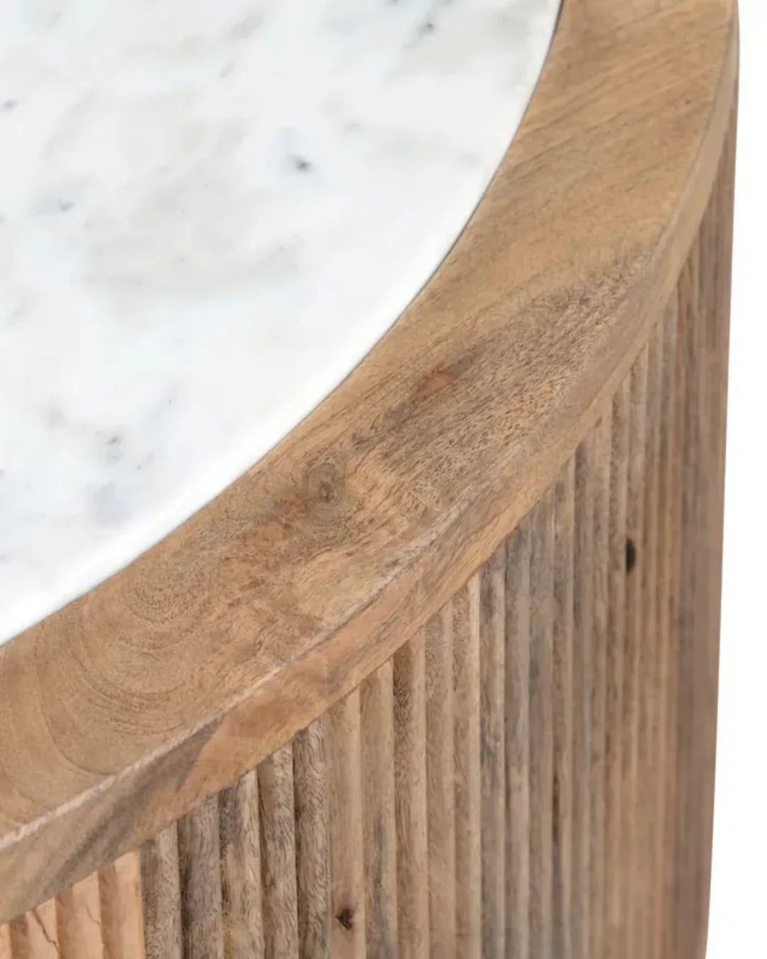 Marble-Topped Mango Wood Cocktail Table