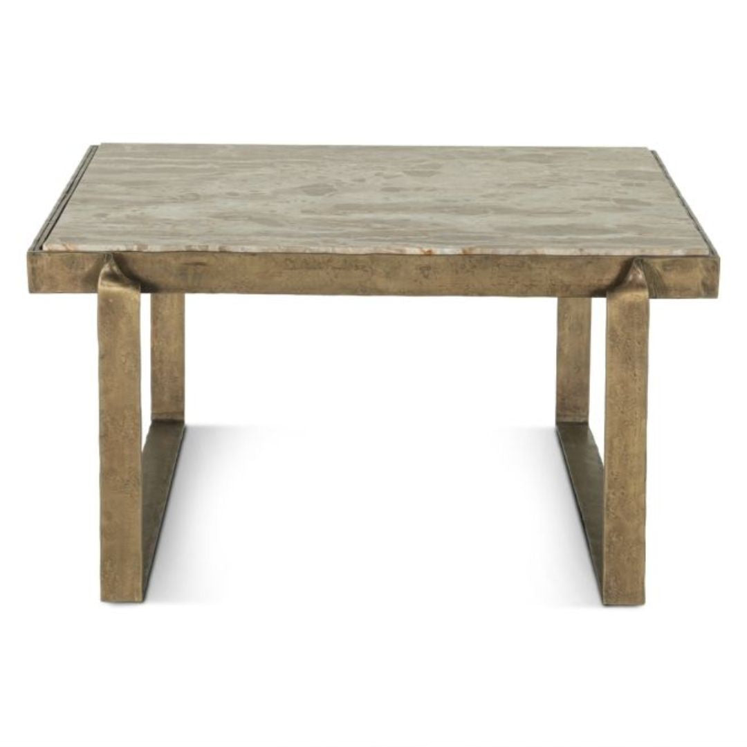 Zanadu Brass Marble Top Coffee Table