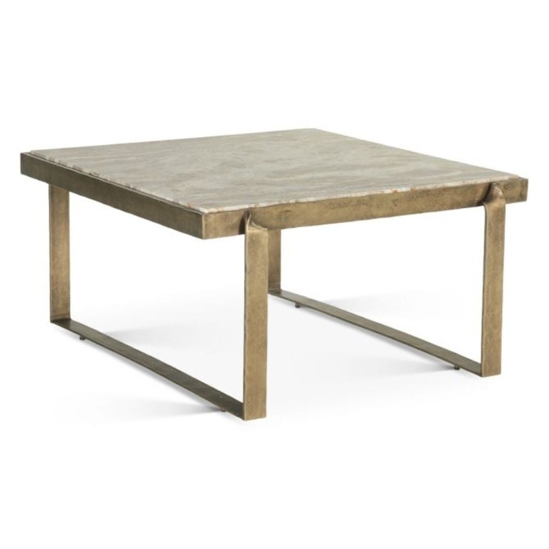 Zanadu Brass Marble Top Coffee Table