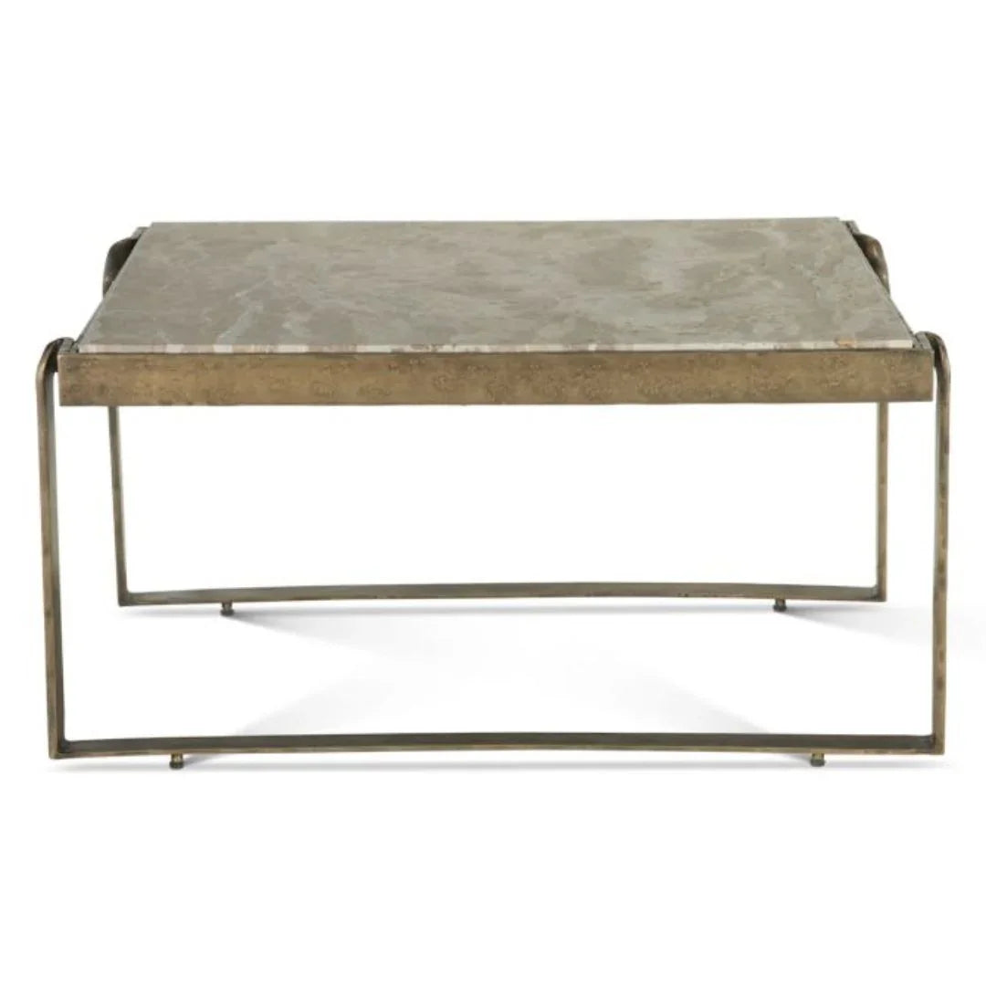 Zanadu Brass Marble Top Coffee Table