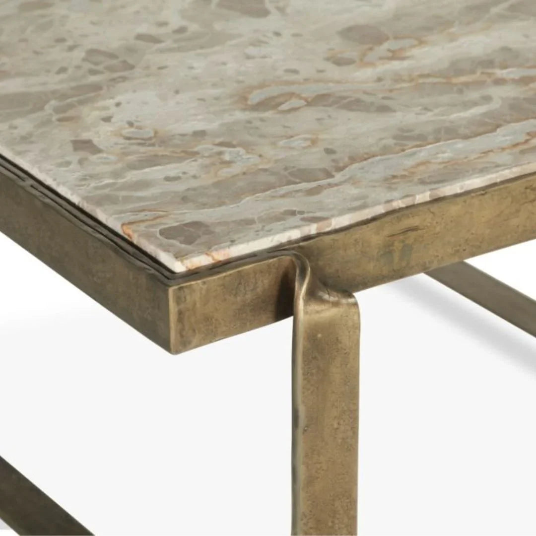 Zanadu Brass Marble Top Coffee Table