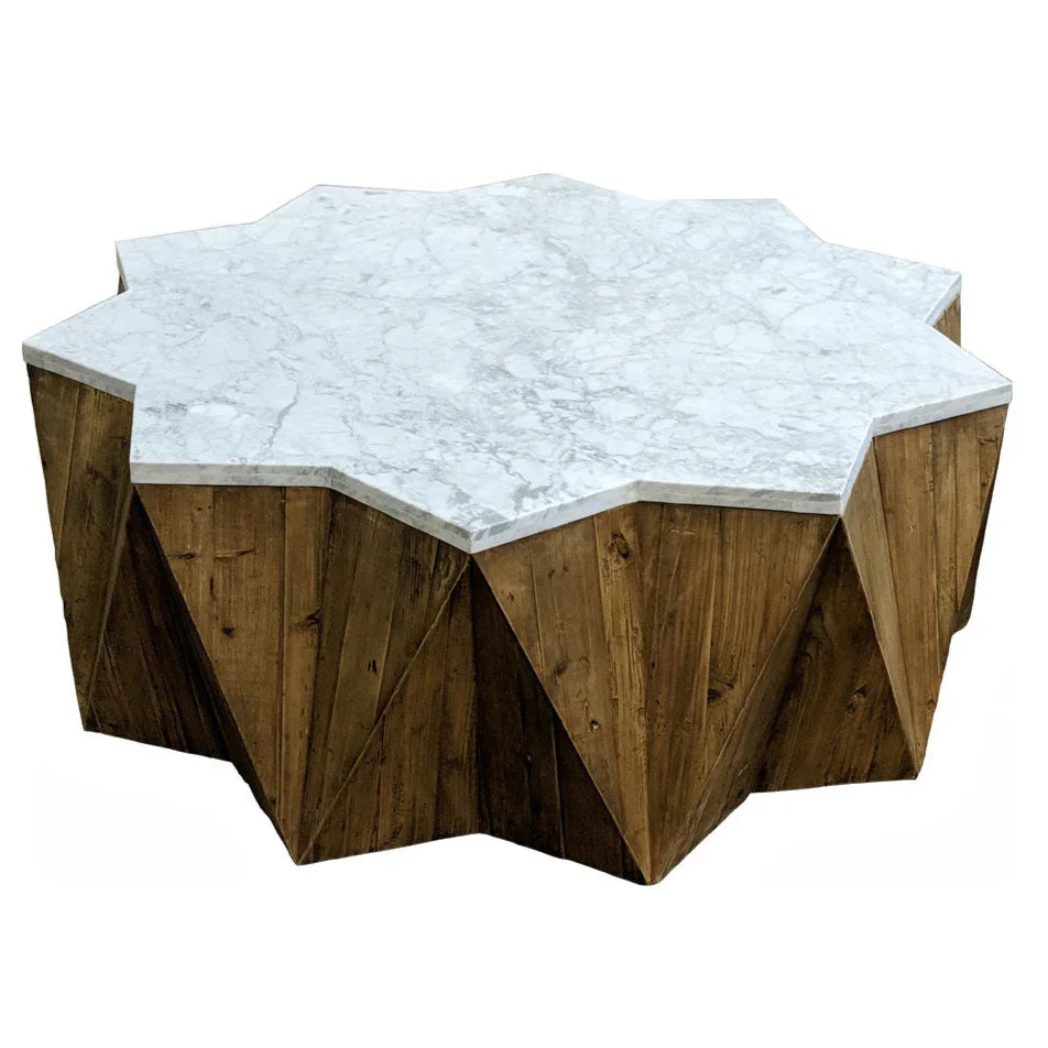 Marble Top Star Base Coffee Table
