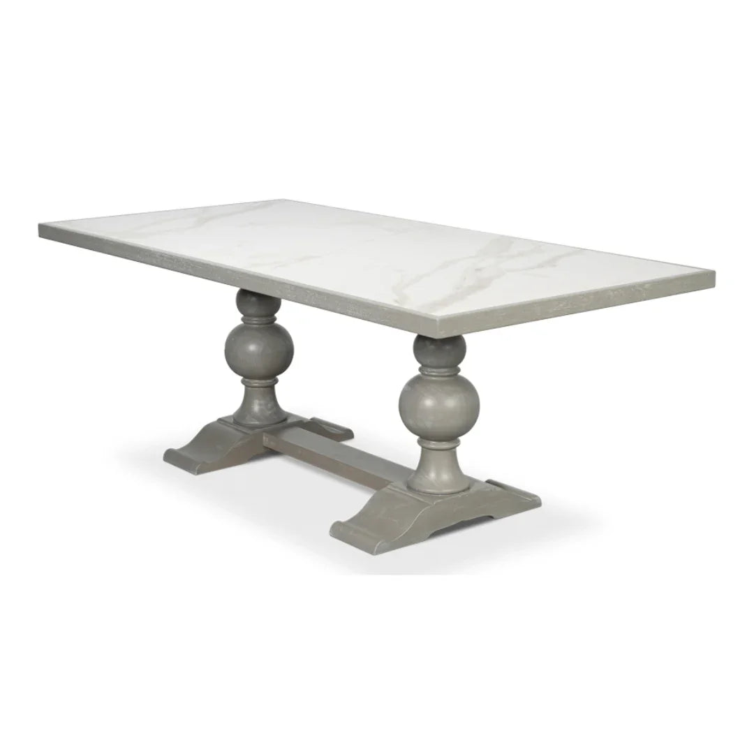 Marbleized Porcelain Top Dining Table