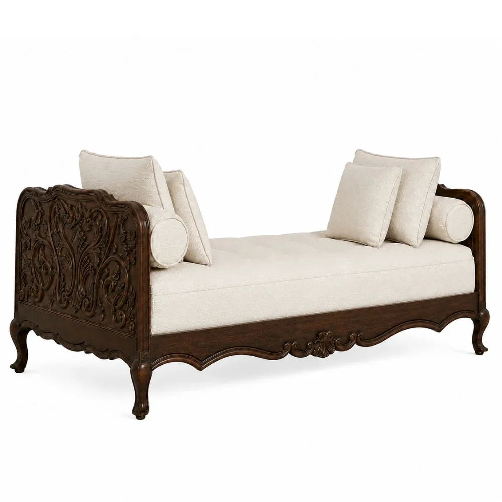 Marquise Ornately Carved French Daybed