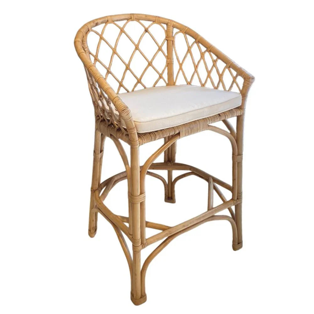 Maui Curved Rattan Bar Stool