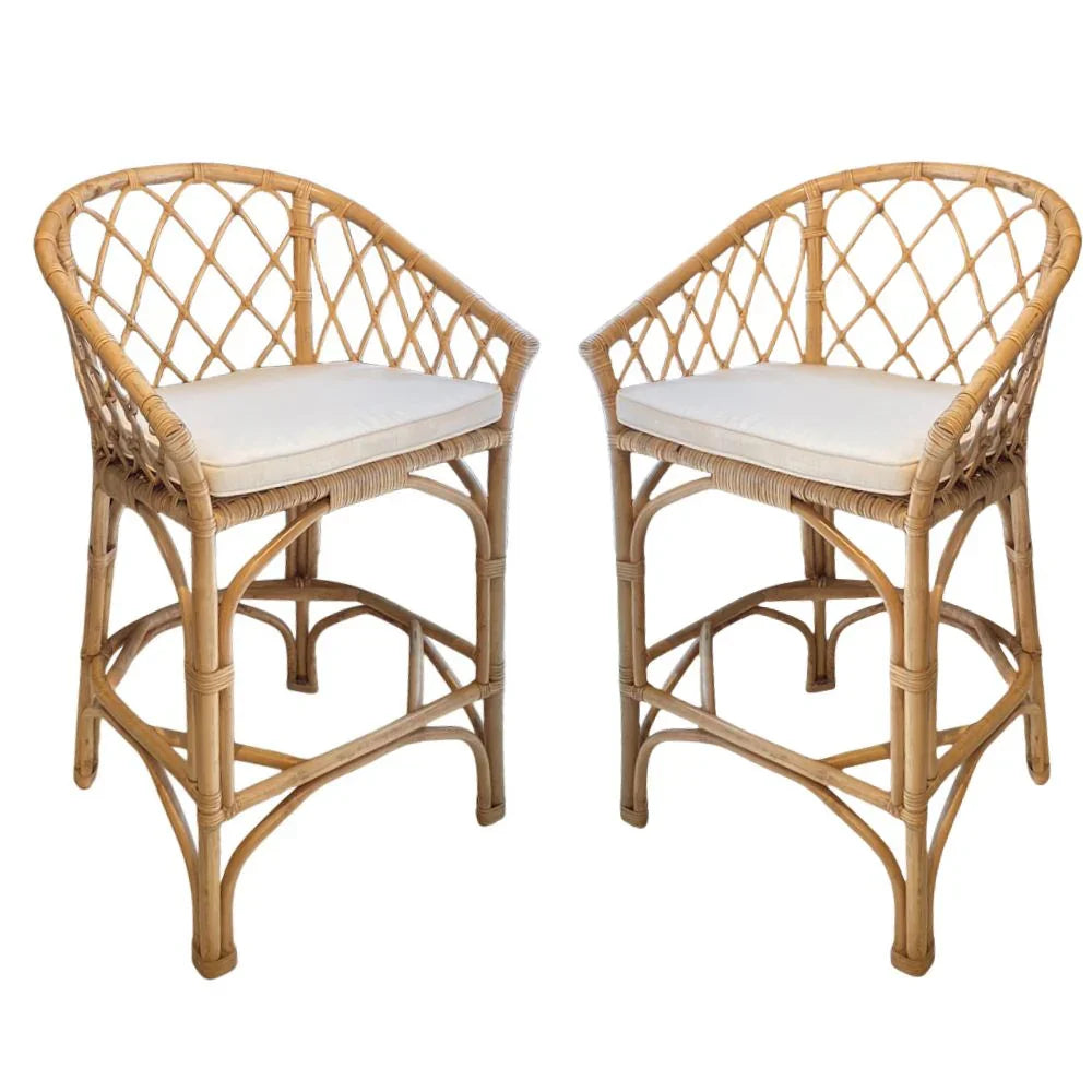 Maui Curved Rattan Bar Stool
