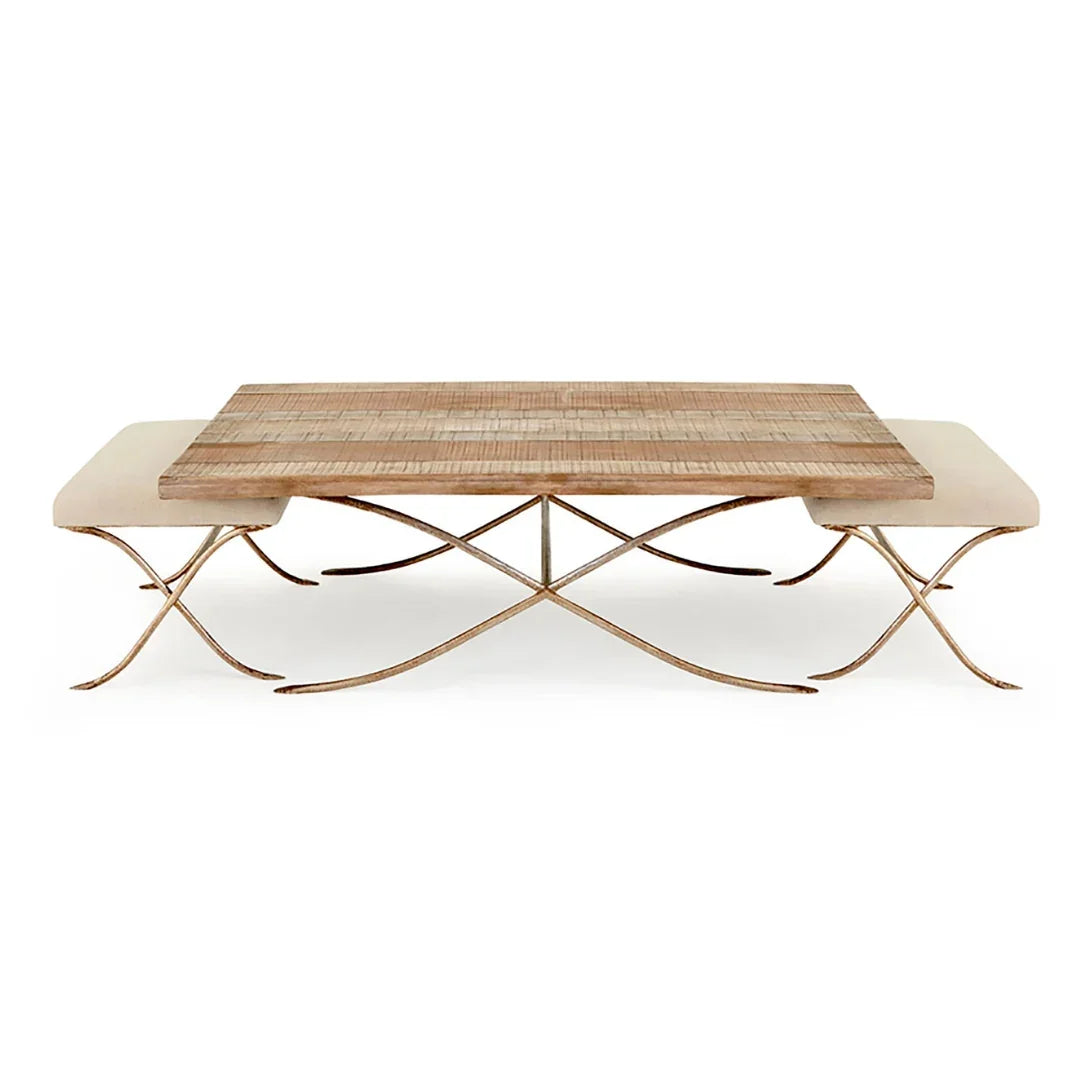 Contemporary Rustic Coffee Table with Stools