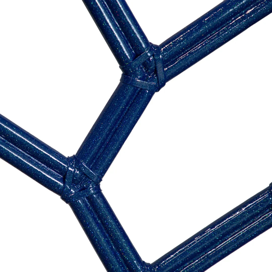 Midnight Blue Diamond Weave Rattan Headboard - Queen