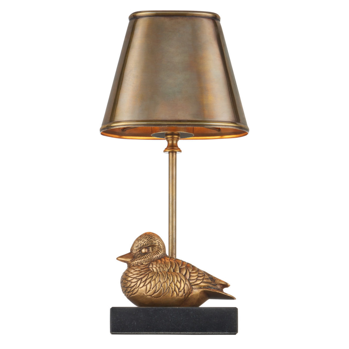Migratory Duck Cordless Brass Table Lamp