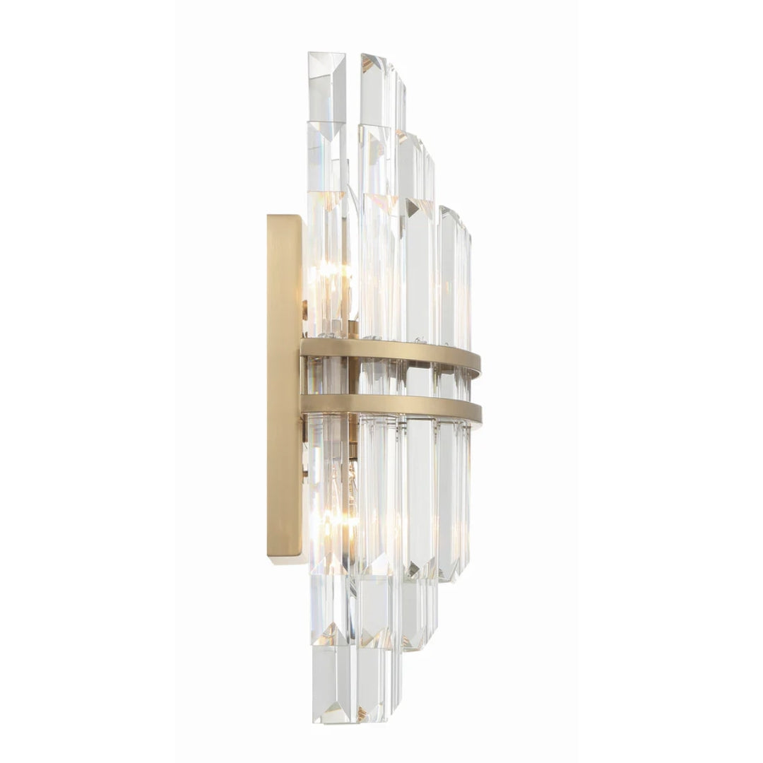 Tiered Faceted Crystal Wall Sconce