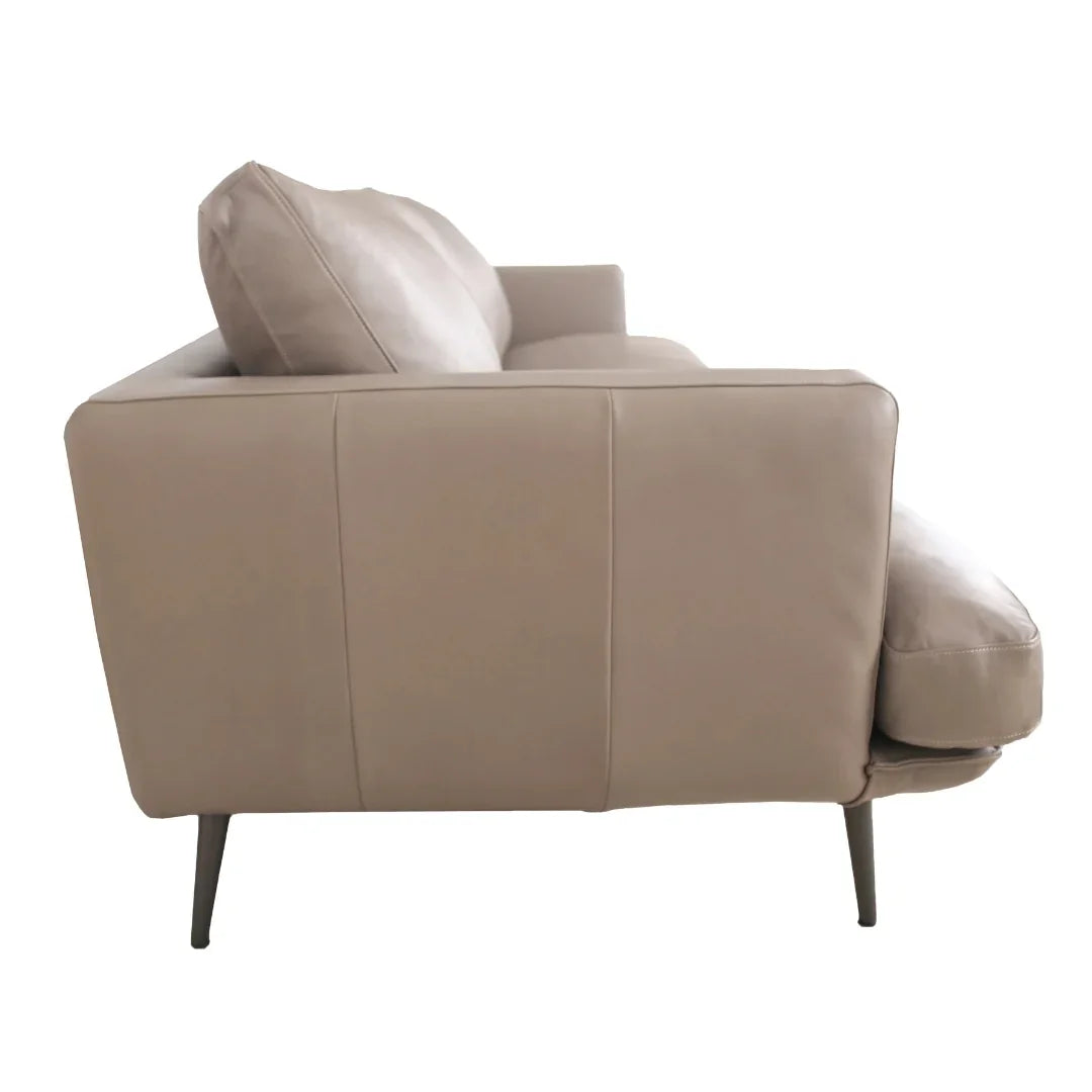 Moderna Beige Grain Leather Sofa