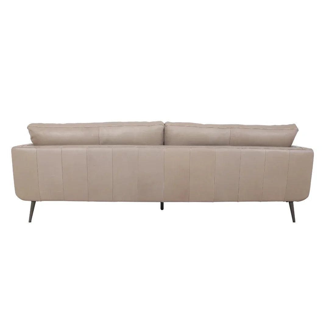 Moderna Beige Grain Leather Sofa