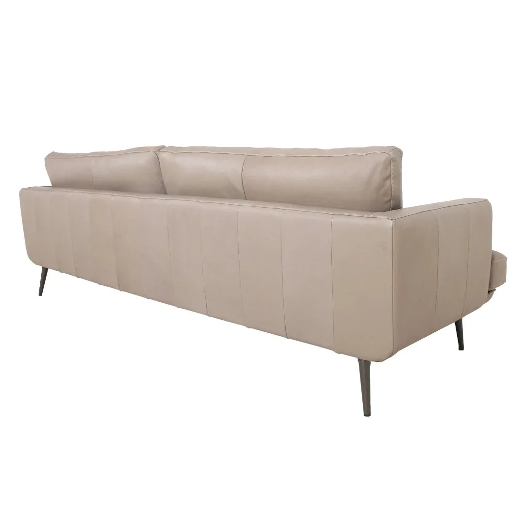 Moderna Beige Grain Leather Sofa