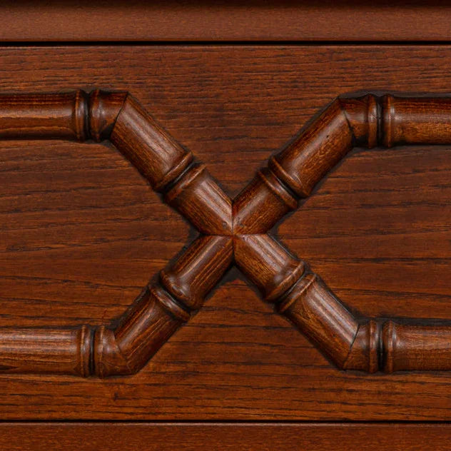 Black Porcelain Top Bamboo Commode