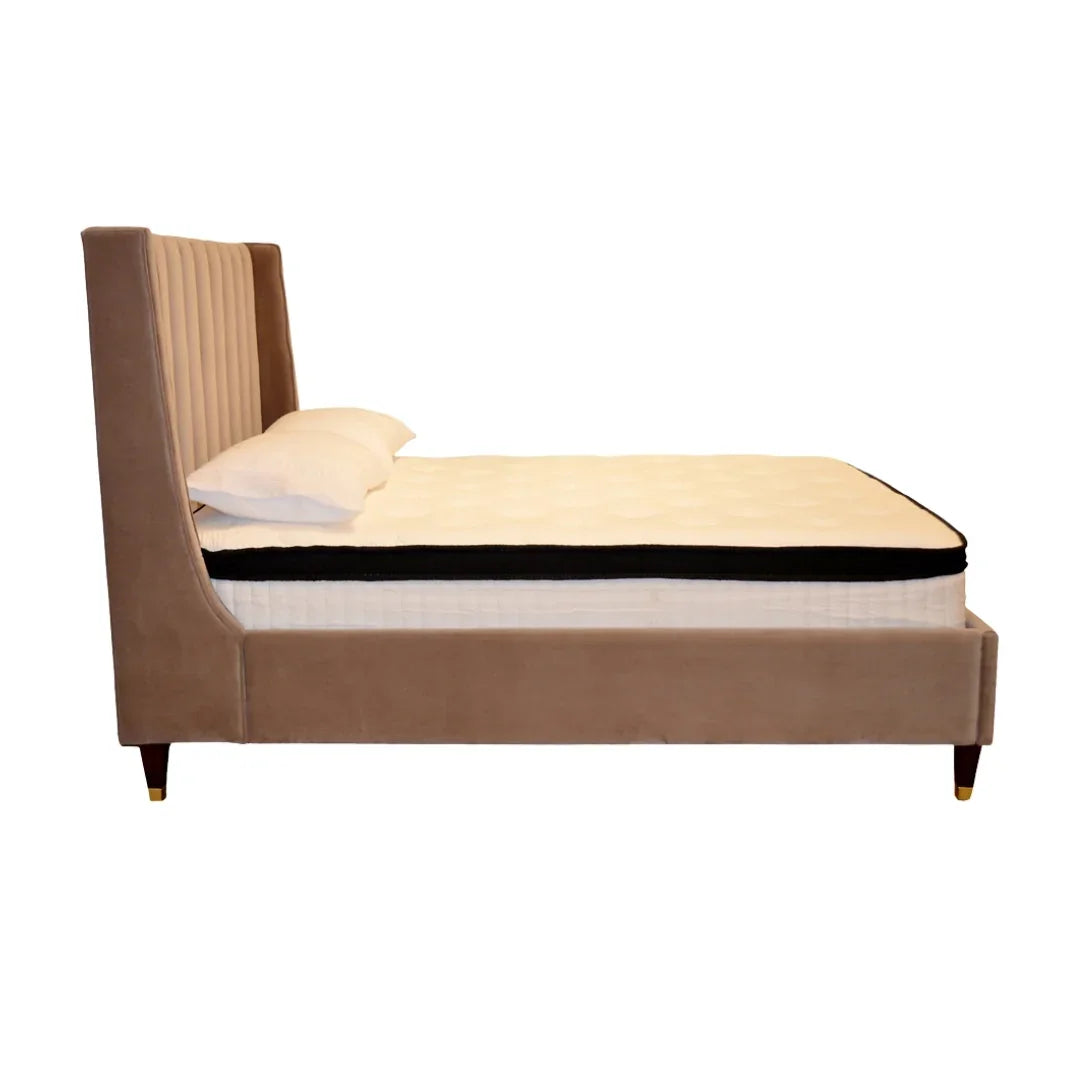 Chanel Taupe Velvet Queen Bed
