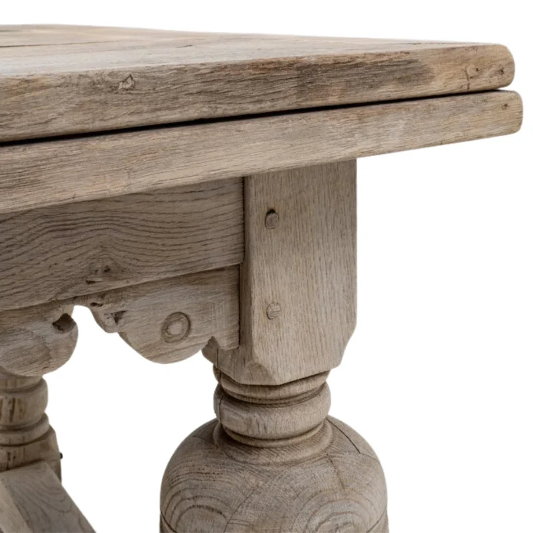Natural Antique Oak Dining Folding Table, Circa 1900