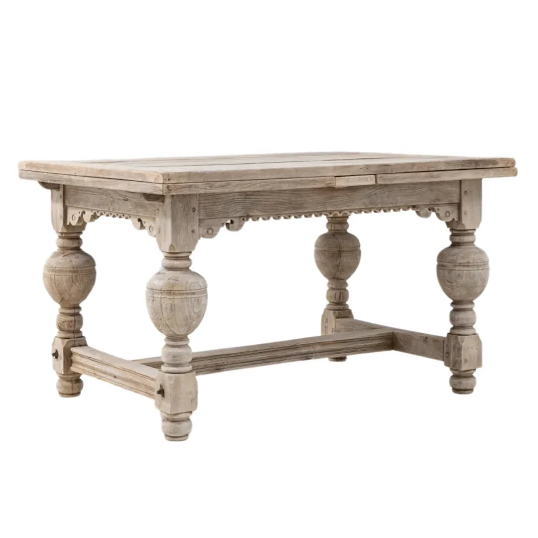 Natural Antique Oak Dining Folding Table, Circa 1900