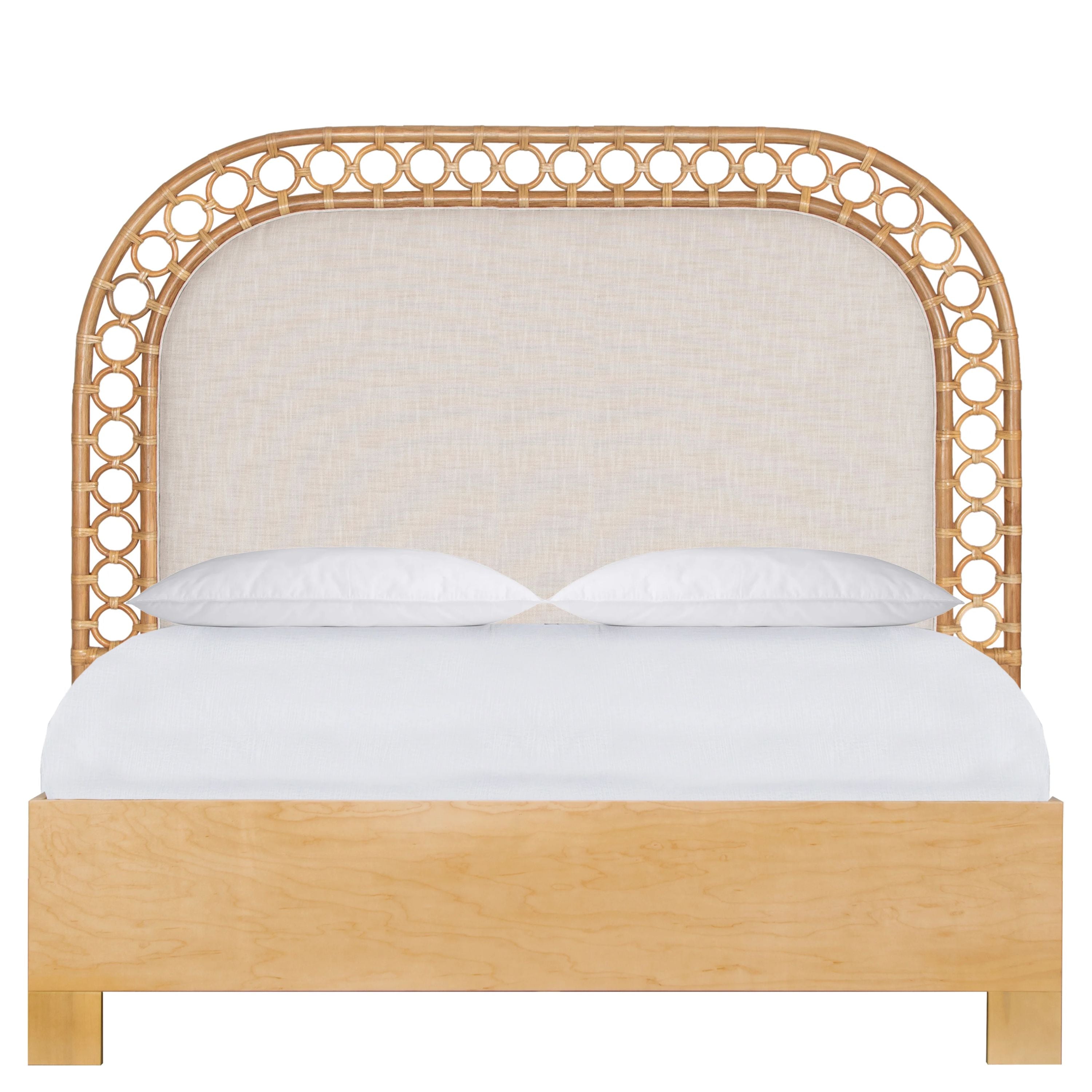 Solana Rattan and Wood Arched Bed