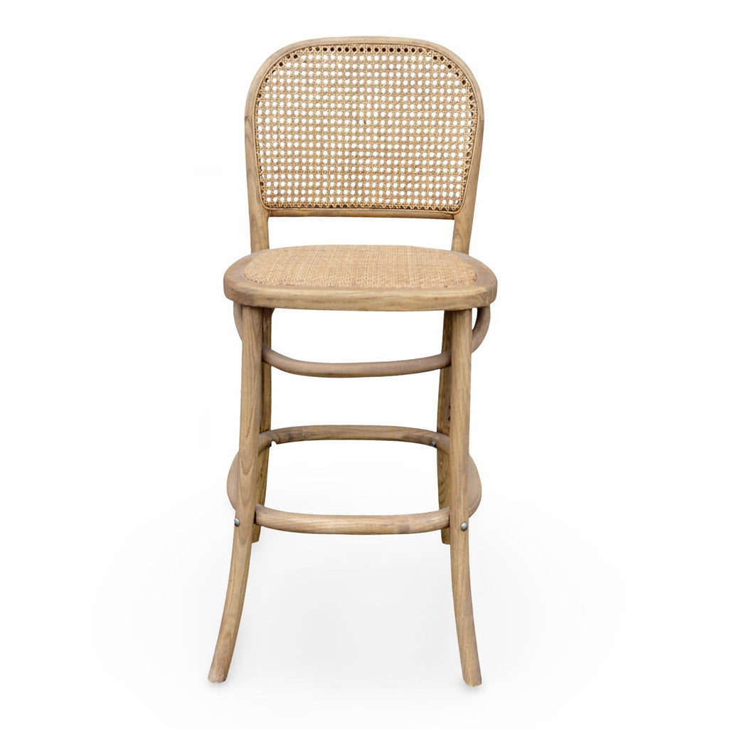 French Oak Cane Counter Stool