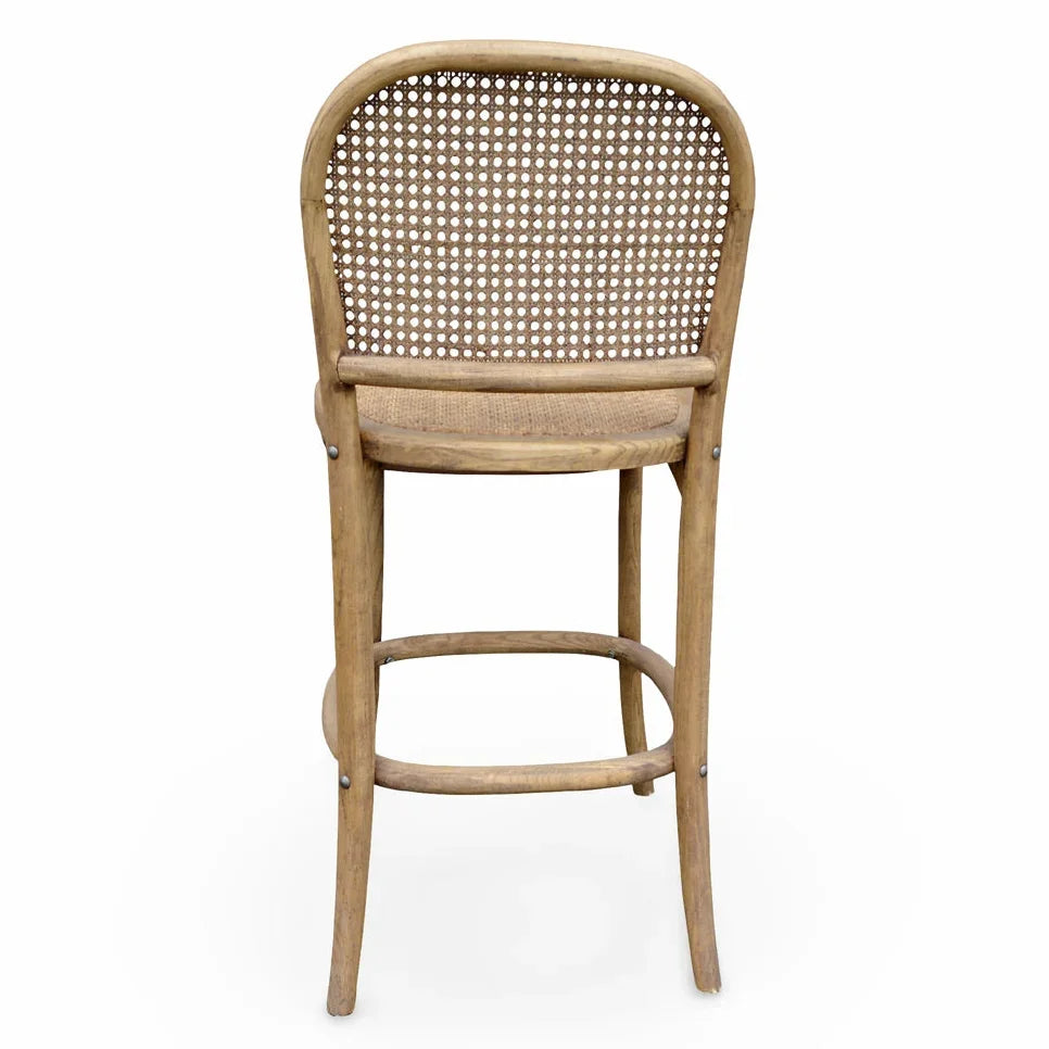 Curved Cane Back Bistro Counter Stool