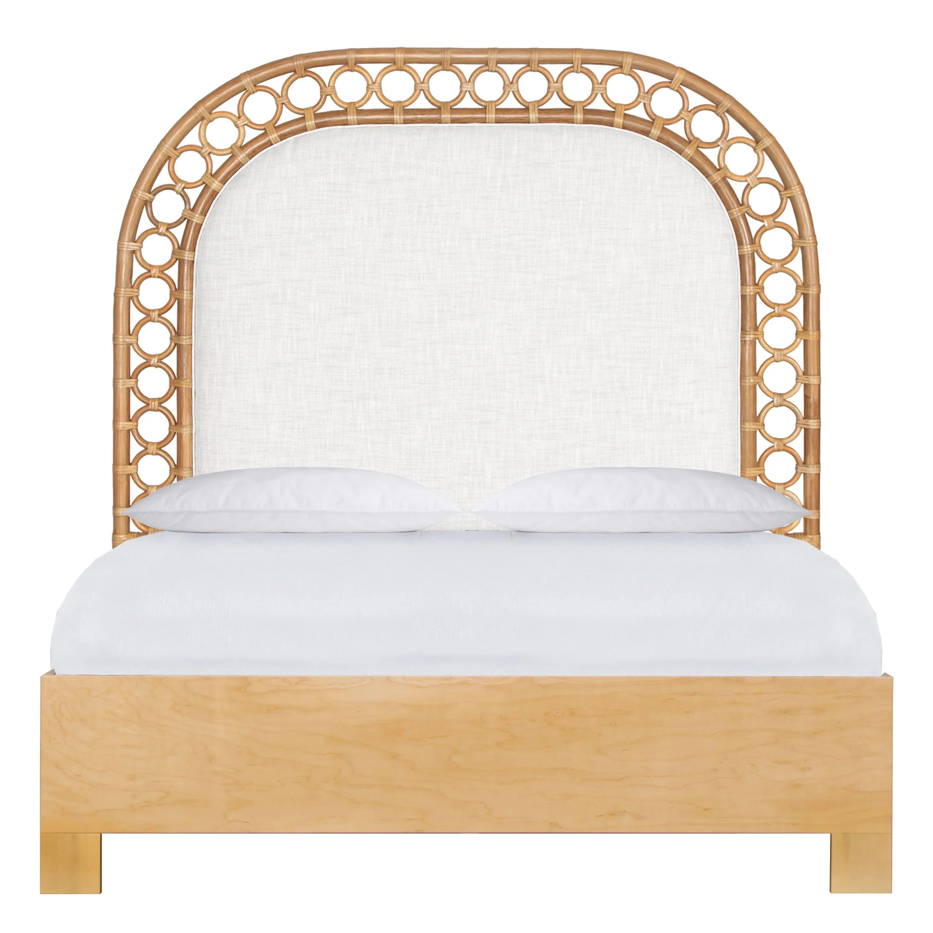 Solana Rattan and Wood Arched Bed