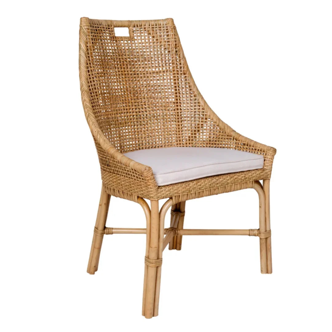 Natural Curved Rattan Lounge Chair