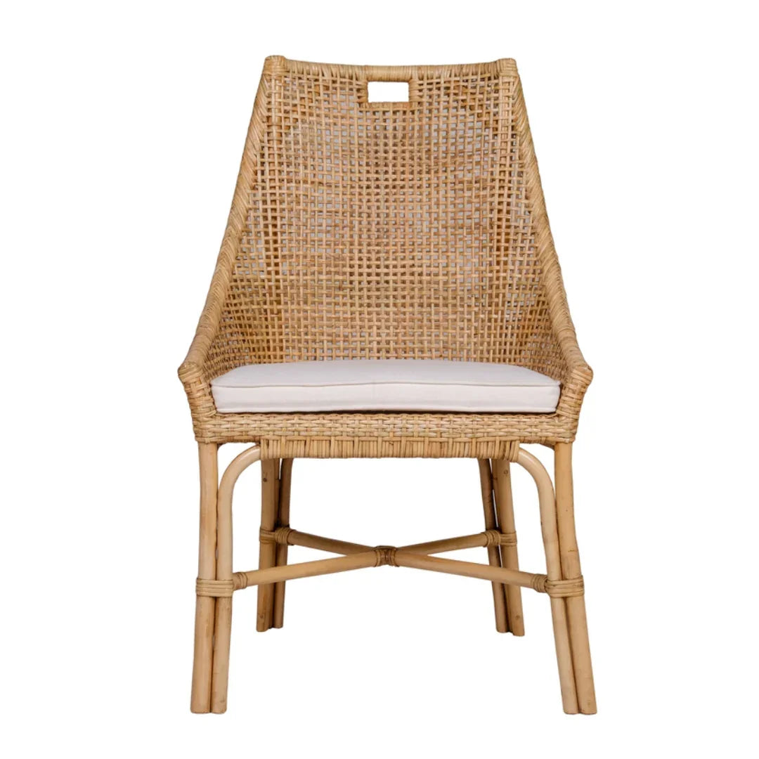 Natural Curved Rattan Lounge Chair